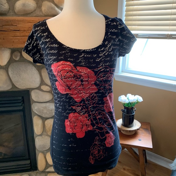 2/$15 Guess Laced Open-back Tee - Picture 1 of 9